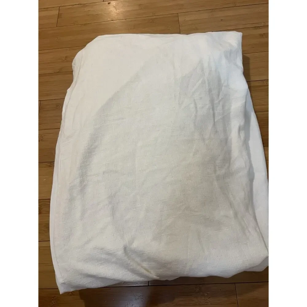 Heavyweight Linen Blend Duvet Cover Casaluna Oversized Queen White 101x95”